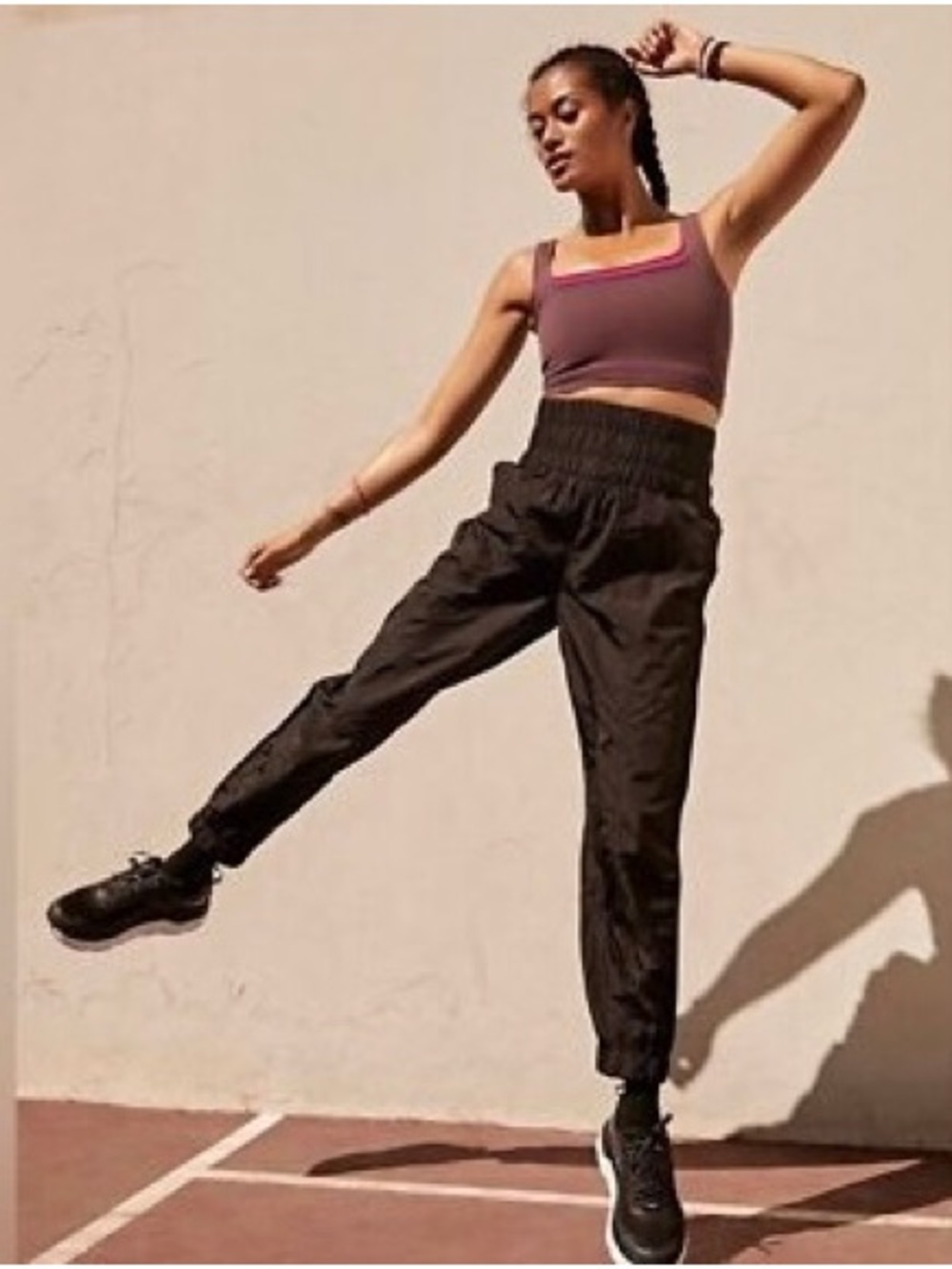 NWT Free People Movement High-Waist The Way Home Black Jogger Pants XS Black